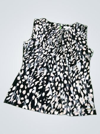Calvin Klein Black and White Animal Print Sleeveless Top
