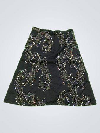 Black Embroidered Skirt