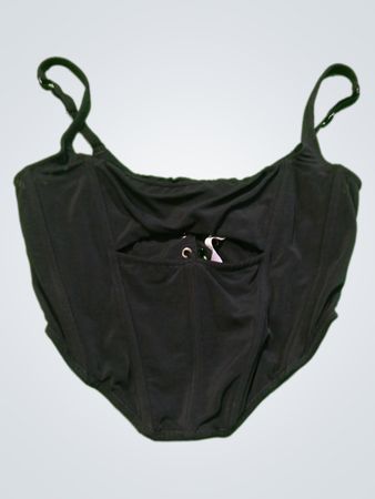 Black Lace-Up Bustier