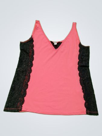 Tristan Pink Lace Trim Tank Top