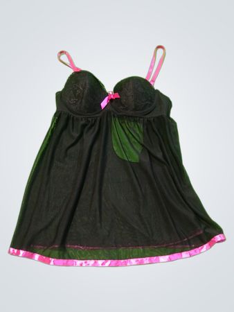 Black Chemise with Pink Trim