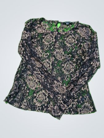 Forever 21 Black Floral Lace Long Sleeve Blouse