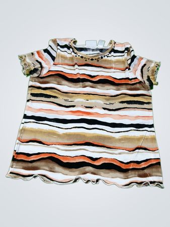 Alfred Dunner Striped Short Sleeve Blouse
