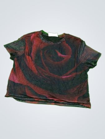 No Boundaries Sheer Rose Print Mesh Top