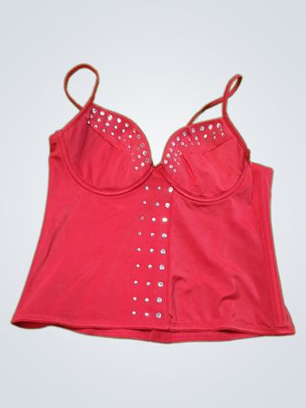 Red Embellished Corset Top