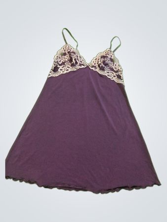 Dorina Purple Lace Trim Chemise