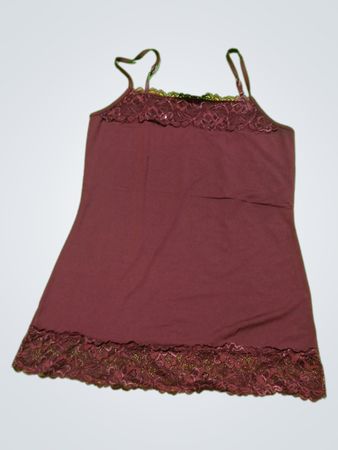 maurices Maroon Lace Trim Cami Top