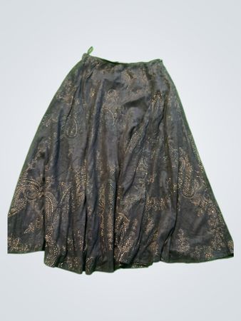 Chico's Black Gold Floral Skirt
