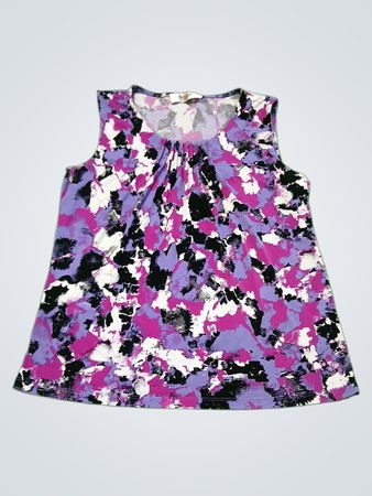 Jones Studio Purple, Pink, Black, and White Floral Dress