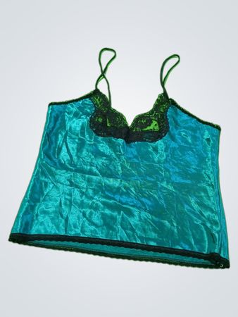 Blue Satin Camisole