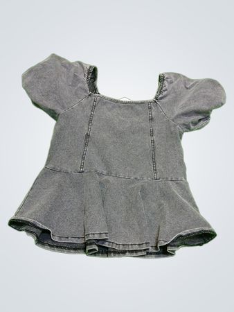 Gray Denim Peplum Top