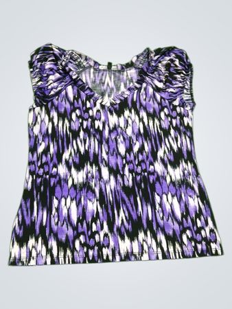 Christine Gerard Purple Patterned Top