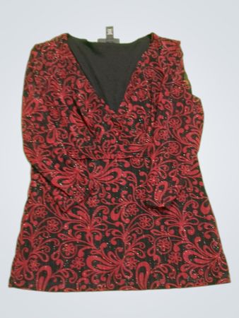 Red and Black Patterned Dress