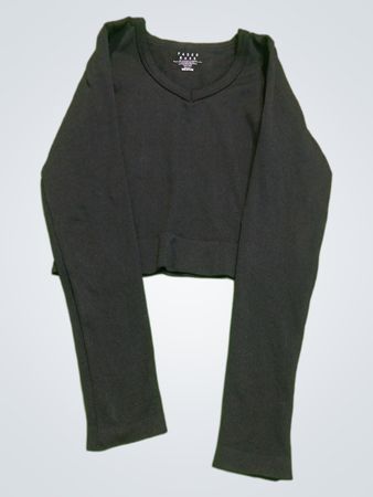 Faded Rose Black Long-Sleeve Top