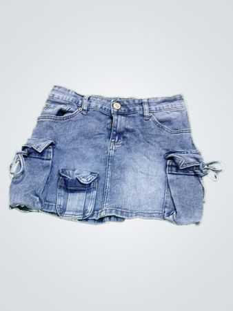 YMI Denim Cargo Mini Skirt