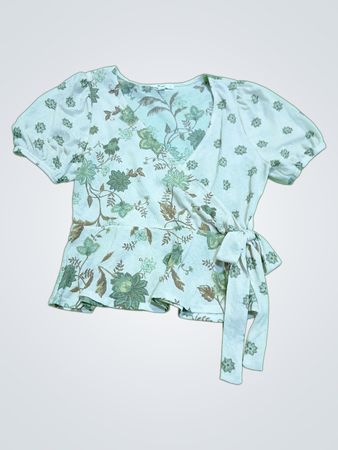 Floral Tie Front Top