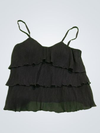 No Boundaries Black Ruffle Cami Top