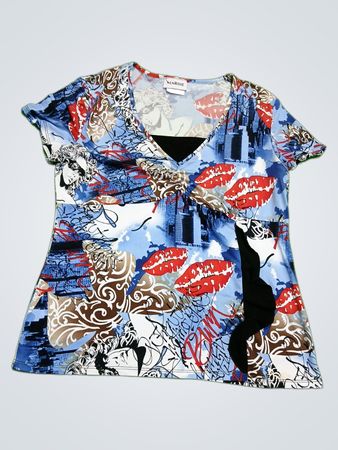 Marise Printed V-Neck Top