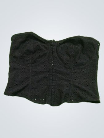 Divided Black Bustier Top