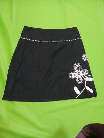 Arpana Black Floral Skirt