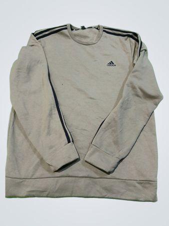 Gray Adidas Sweatshirt with Black Stripes