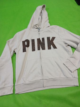 PINK Victoria's Secret White Zip-Up Hoodie