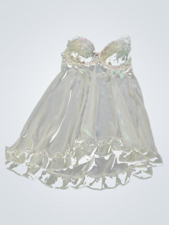 Green Chemise with Ruffled Hem