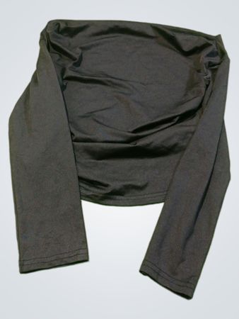 Unbranded Black Cropped Long Sleeve Top