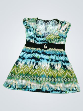 BCX Blue Green Patterned Dress