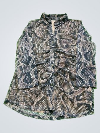 Cable & Gauge Snakeskin-Print Sleeveless Top