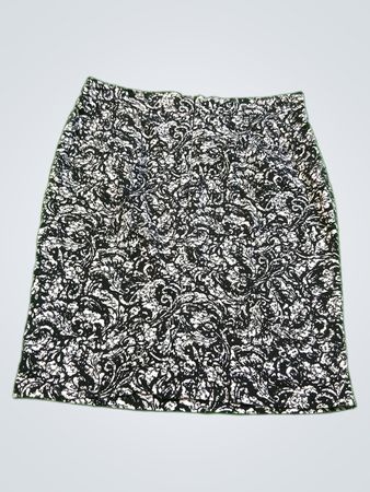 Black and White Paisley Skirt