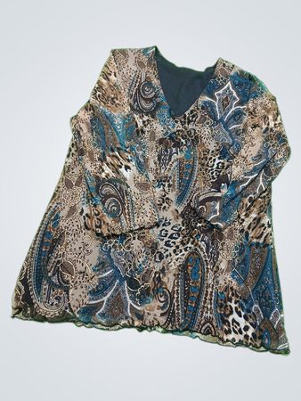 Blouse with Paisley and Leopard Print