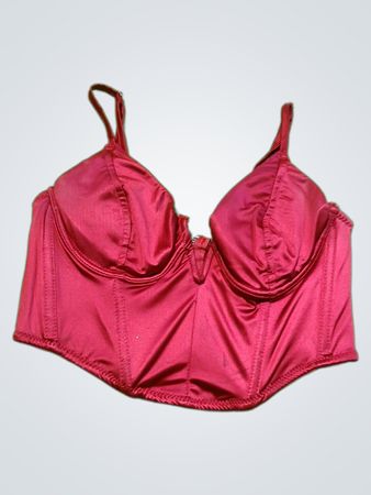 Red Satin Bustier Top