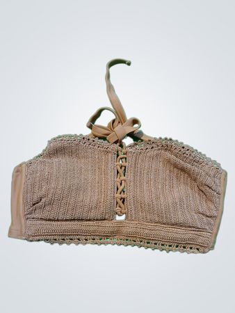Brown Crochet Bandeau Top