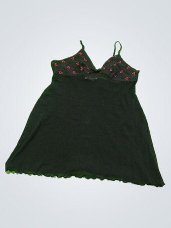 Papillon Blanc Black Camisole with Red Hearts