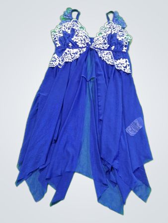 Blue Dress with Lace Details