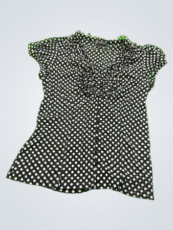 INC International Concepts Black and White Polka Dot Blouse