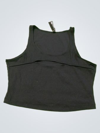 Victoria Sport Black Ribbed Tank Top