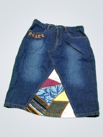 Patchwork Denim Skirt
