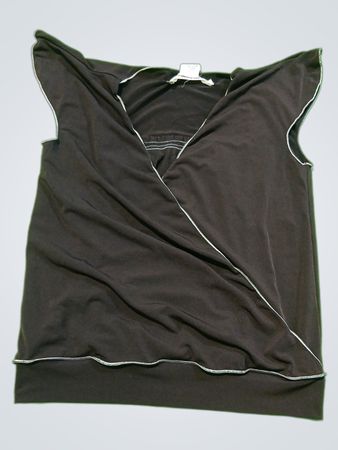 Max Studio Brown Wrap Top