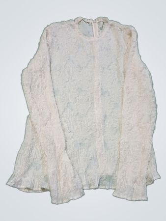 White Fuzzy Long Sleeve Top