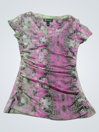 INC International Concepts Pink and Black Floral Blouse