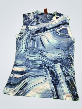 Blue Marble Print Dress