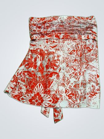 Women's Red and White Floral Shorts
