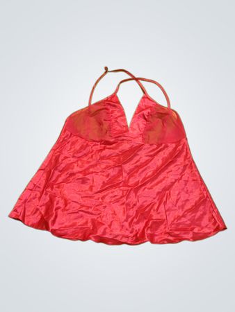 Red Silk Halter Top