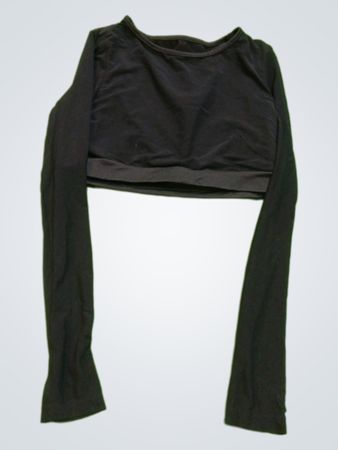 Black Long-Sleeve Crop Top