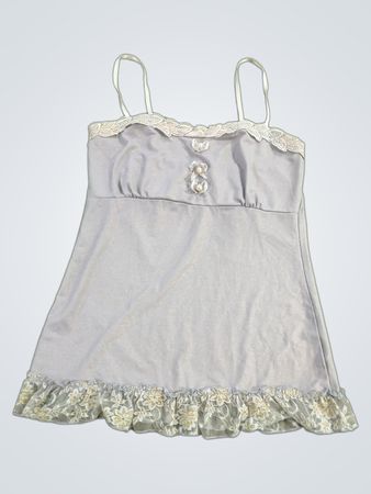 Light Blue Camisole with Lace Trim