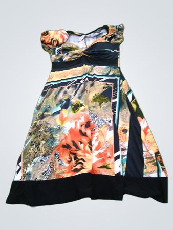 Purple Rain Women's Printed Twist Neck Dress