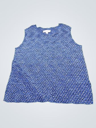 Casual Corner Annex Woman Sleeveless Blue Patterned Top