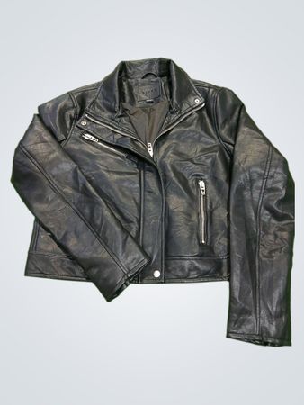 BLANKNYC Fly High Faux Leather Moto Jacket with Eagle Graphic